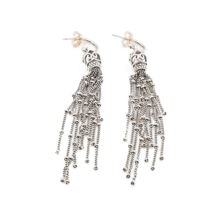 Pandora Enchanted Tassel Dangle Earrings Sterling Silver Retired
