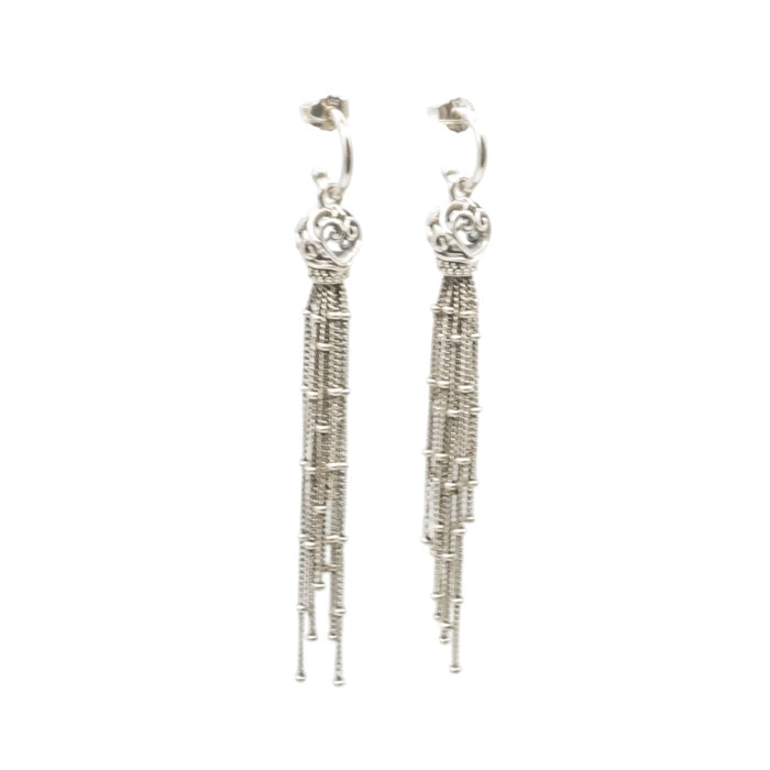 Pandora Enchanted Tassel Dangle Earrings Sterling Silver Retired