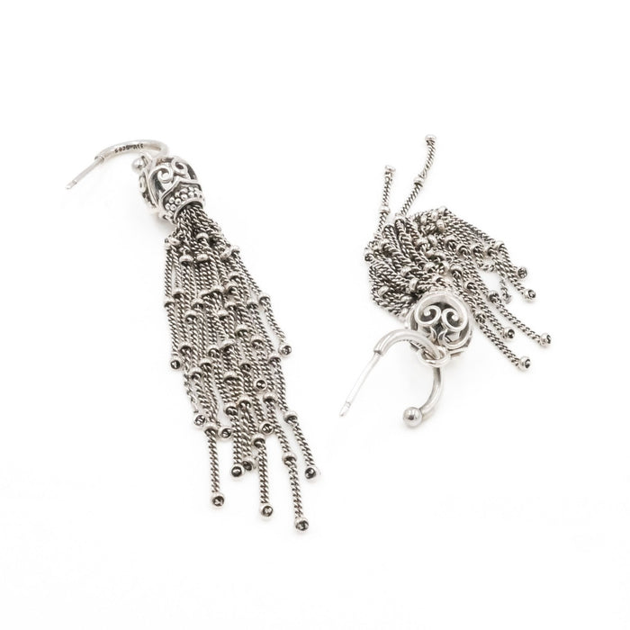 Pandora Enchanted Tassel Dangle Earrings Sterling Silver Retired