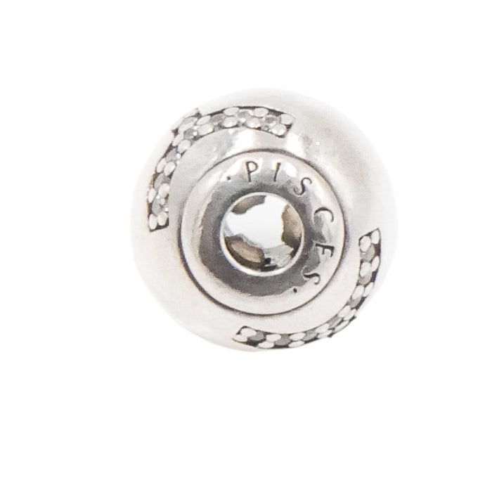 Pandora Essence Pisces Zodiac Sterling Silver Charm With Clear Zirconia Retired