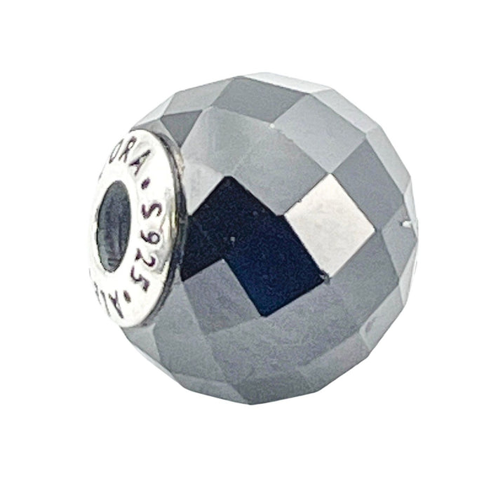 Pandora Essence Strength Sterling Silver Charm With Faceted Black Spinel