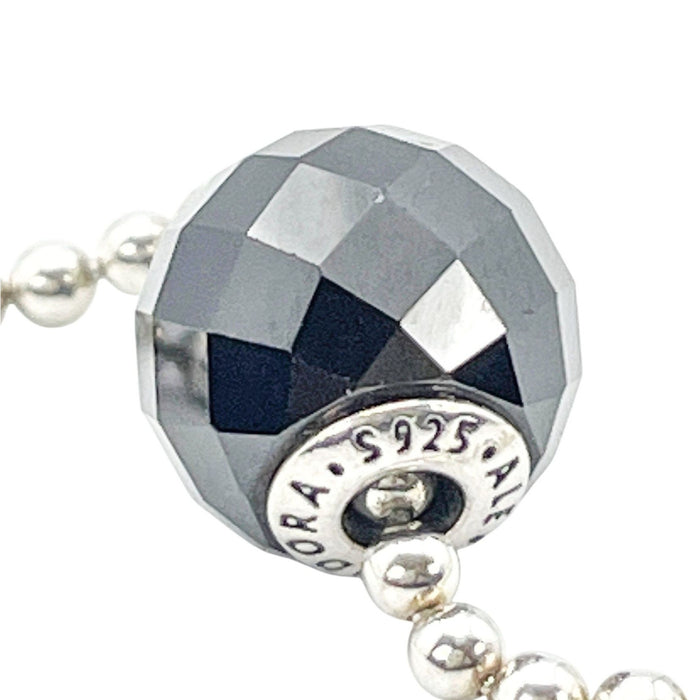 Pandora Essence Strength Sterling Silver Charm With Faceted Black Spinel