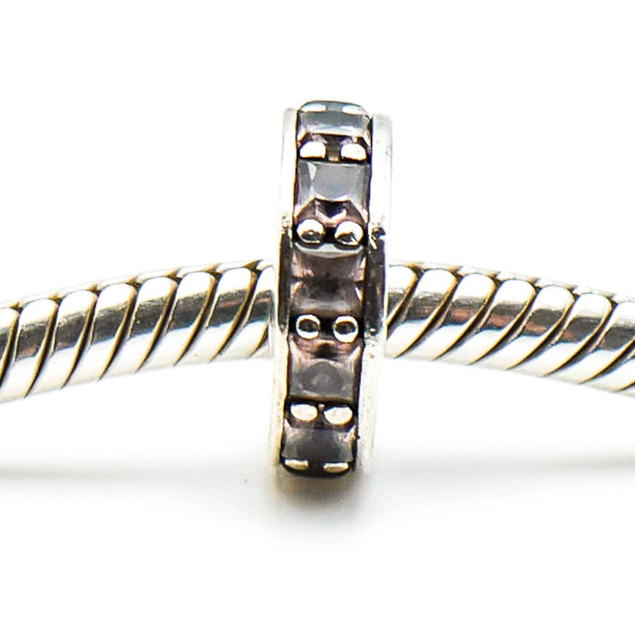 PANDORA Eternity Spacer Pink Blush Crystal Retired Sterling Silver Eternity