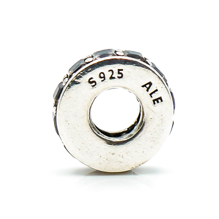 PANDORA Eternity Spacer Pink Blush Crystal Retired Sterling Silver Eternity