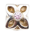Pandora Four Petal Flower Pink CZ Sterling Silver Charm Retired