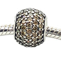 Pandora Golden Pave Lights Sterling Silver Charm With Golden Yellow Zirconia