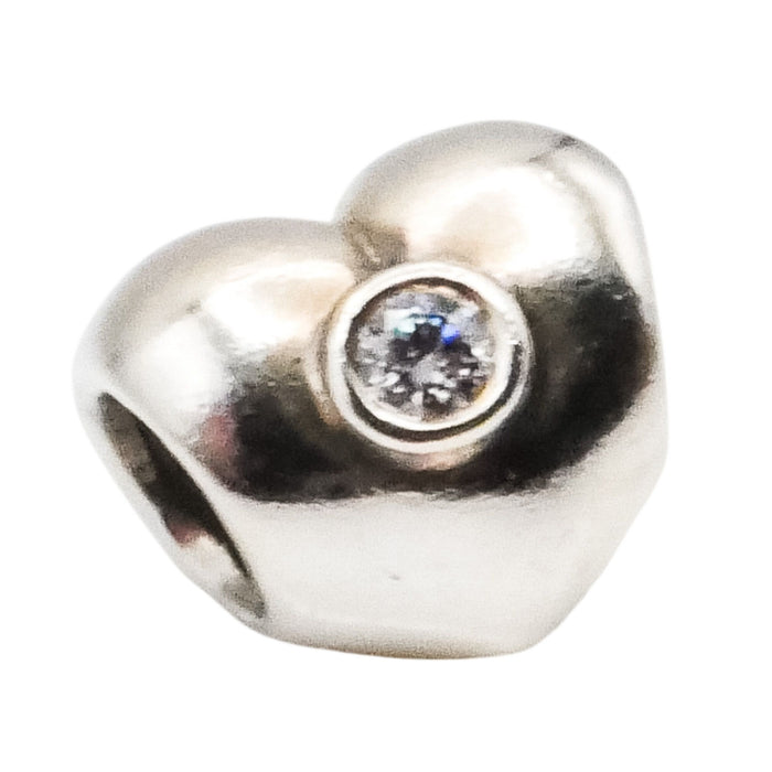 Pandora Heart Sterling Silver Charm with Clear Zirconia – Retired