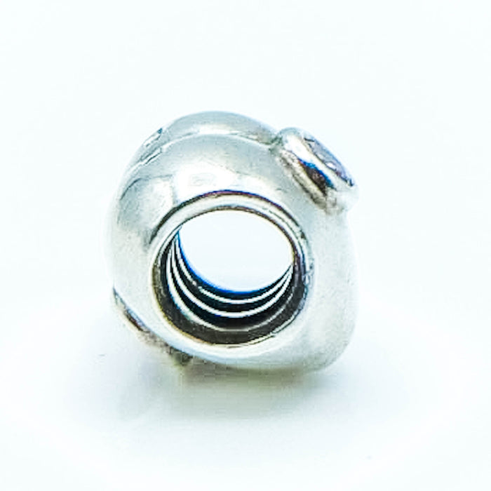 Pandora Heart Sterling Silver Charm With Pink Cubic Zirconia