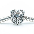 PANDORA In My Heart Sterling Silver Charm With Clear Zirconia