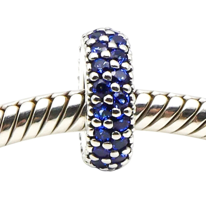 Pandora Inspiration Within Sterling Silver Spacer With Blue Crystal