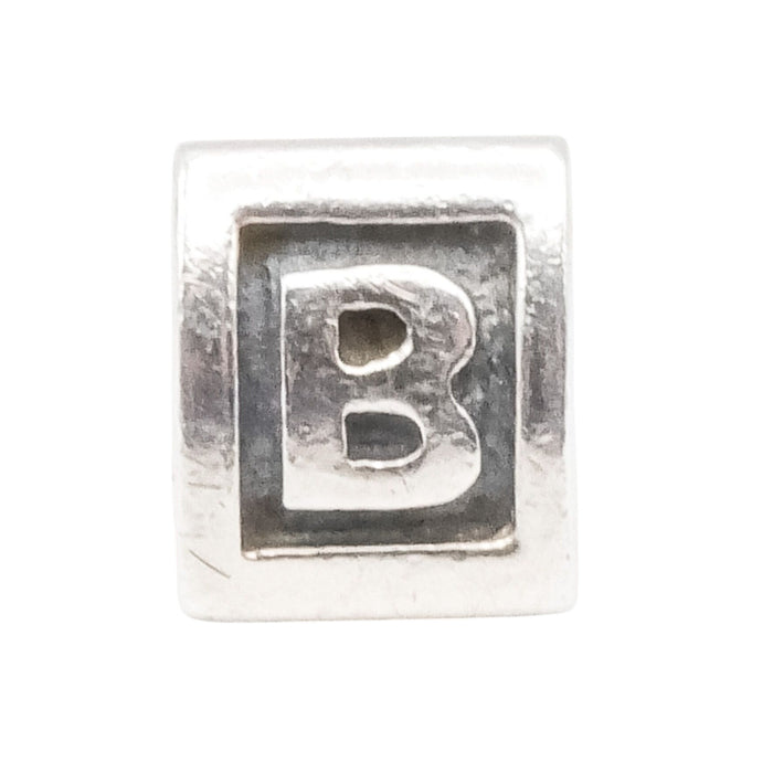 Pandora Letter B Alphabet Charm Sterling Silver Initial Bead Retired
