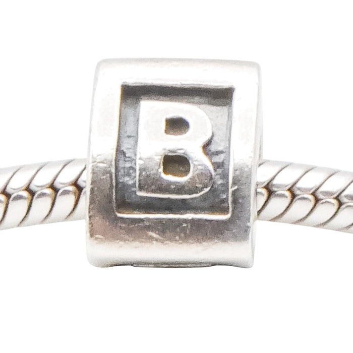 Pandora Letter B Alphabet Charm Sterling Silver Initial Bead Retired