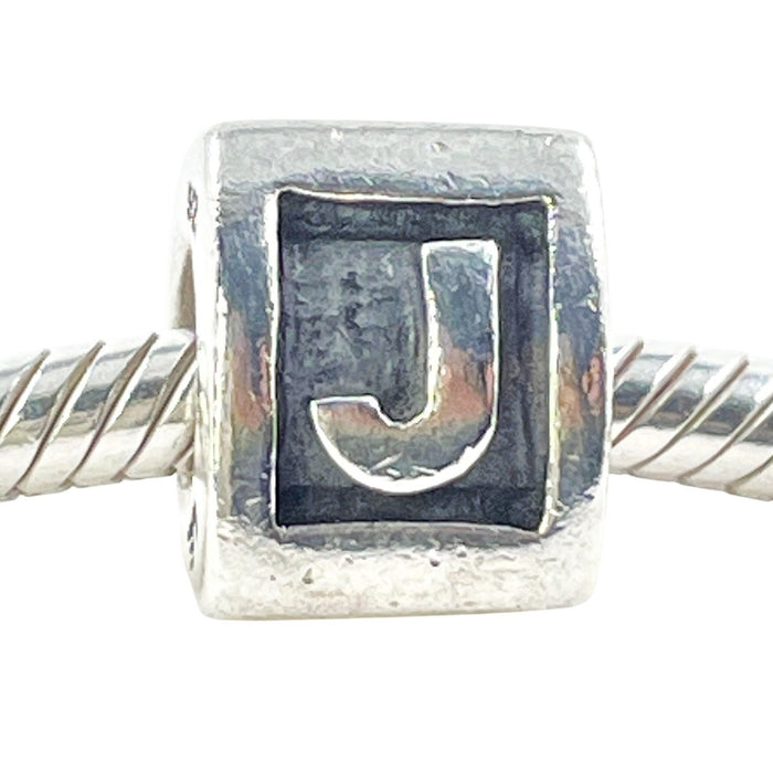 Pandora Letter J Charm Sterling Silver Alphabet Bead 925 ALE Retired