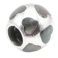 Pandora Love Me Sterling Silver Black Mother of Pearl Charm Retired