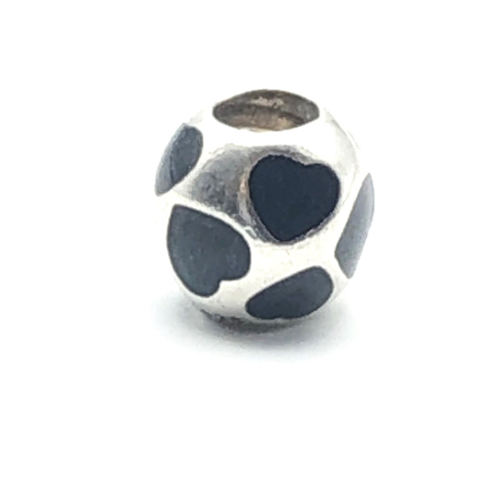 PANDORA Love You Black Enamel Charm 925 ALE Sterling Silver Bead 790543EN22 - Retired