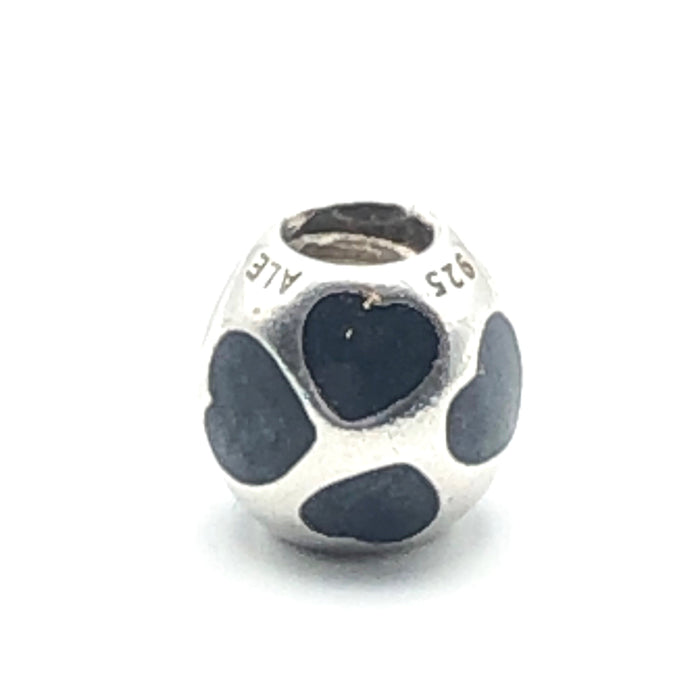 PANDORA Love You Black Enamel Charm 925 ALE Sterling Silver Bead 790543EN22 - Retired