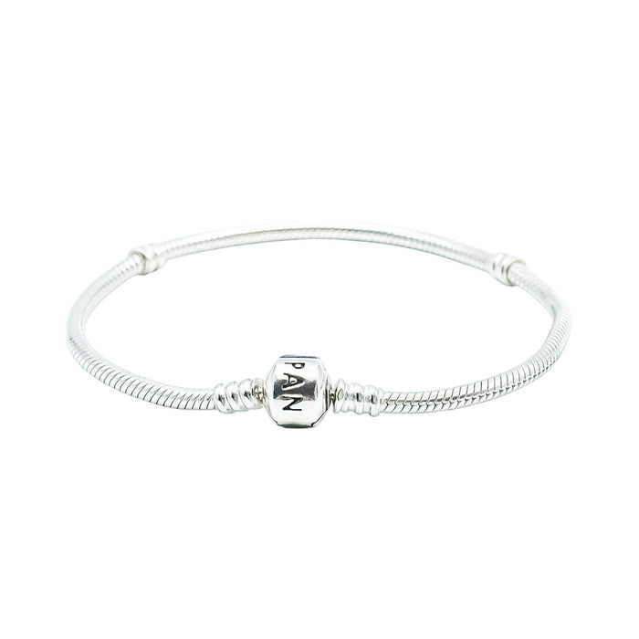 Pandora Moments Sterling Silver Snake Chain Charm Bracelet With Pandora Clasp - 6.7 Inches
