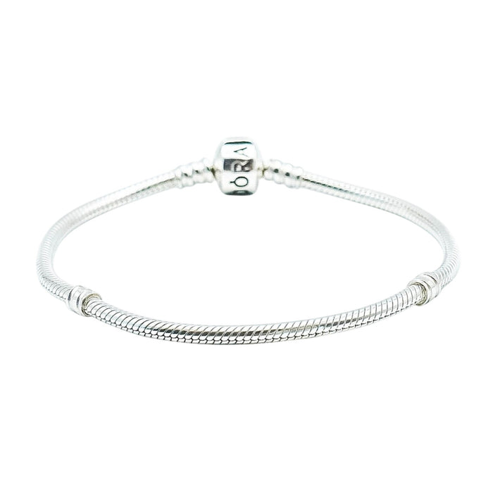 PANDORA Moments Sterling Silver Snake Chain Charm Bracelet With Pandora Clasp - 8.3 Inches