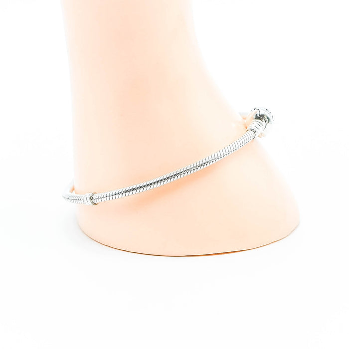 PANDORA Moments Sterling Silver Snake Chain Charm Bracelet With Pandora Clasp - 8.3 Inches