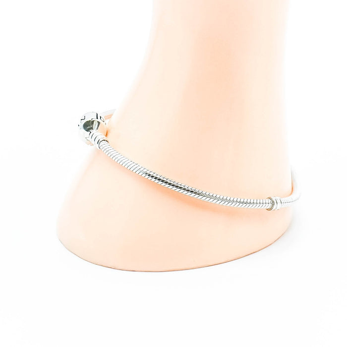 PANDORA Moments Sterling Silver Snake Chain Charm Bracelet With Pandora Clasp - 8.3 Inches