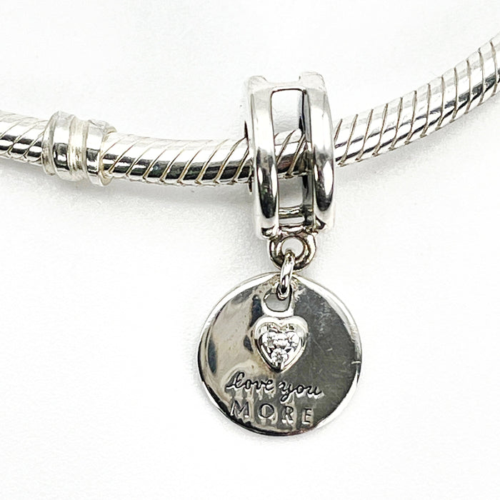 PANDORA More and Most Sterling Silver Dangle Charm With Clear Zirconia