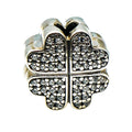 Pandora Petals of Love Sterling Silver Heart Flower Clip With Clear Zirconia