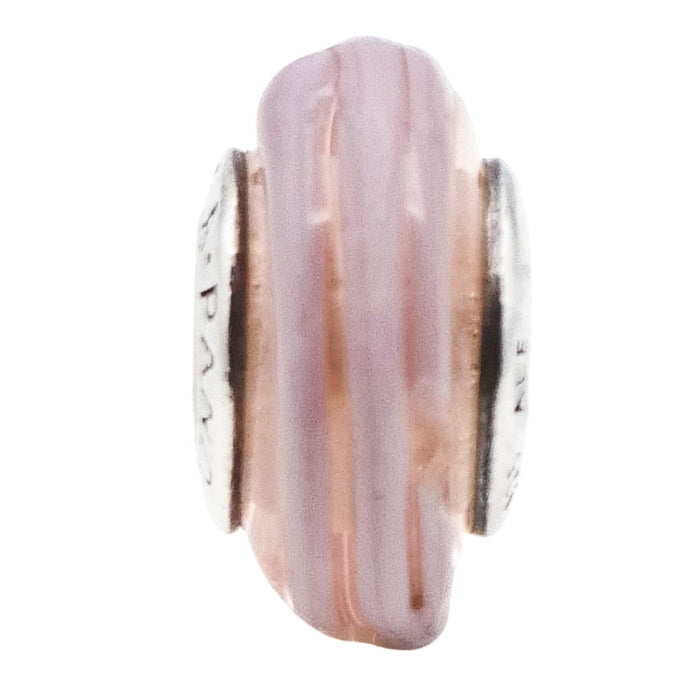Pandora Pink Ribbon Murano Glass Sterling Silver Charm