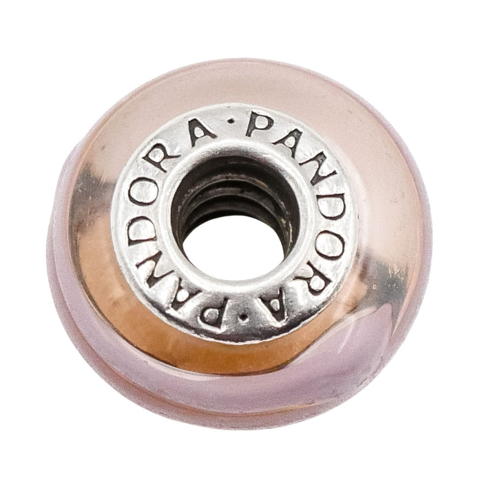 Pandora Pink Ribbon Murano Glass Sterling Silver Charm
