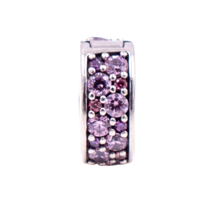 Pandora Pink Shining Elegance Sterling Silver Pink CZ Bangle Clip Charm