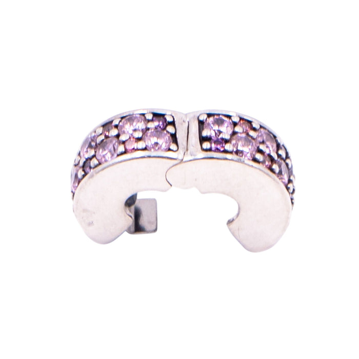 Pandora Pink Shining Elegance Sterling Silver Pink CZ Bangle Clip Charm