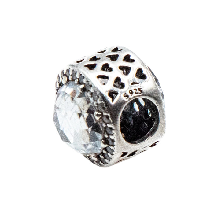 Pandora Radiant Hearts Clear CZ Charm Sterling Silver Retired