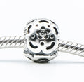 PANDORA Raised Flower Sterling Silver Charm With Salmon Zirconia