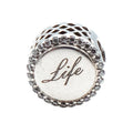Pandora Rare Chai Life Charm Sterling Silver CZ Reversible Spiritual Symbol Bead