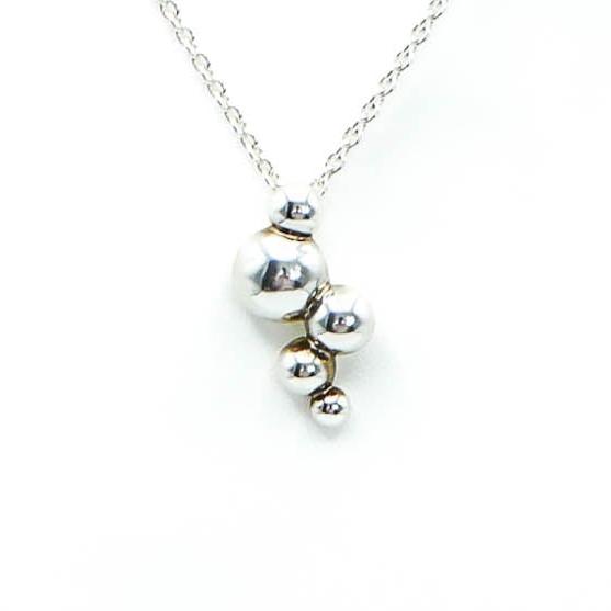 Pandora Rare Liquid Silver Bubble Pendant With 17.7-Inch Sterling Silver Necklace