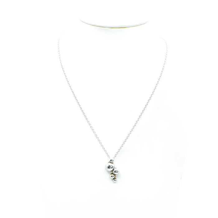 Pandora Rare Liquid Silver Bubble Pendant With 17.7-Inch Sterling Silver Necklace