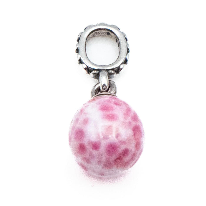 PANDORA Rare Retired Sterling Silver Speckled Beauty Pink Murano Glass