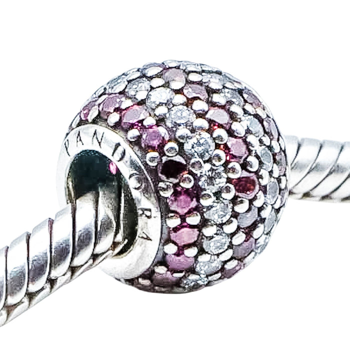 Pandora Red Nautical Pave Lights Sterling Silver Charm With Red Zirconia