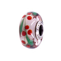 Pandora Retired Christmas Holly Murano Glass Sterling Silver Holiday Charm