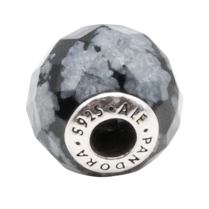Pandora Retired ESSENCE Belief Charm With Faceted Snowflake Obsidian