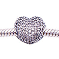 Pandora Retired Open My Heart Sterling Silver Clear CZ Pavé Clip Charm