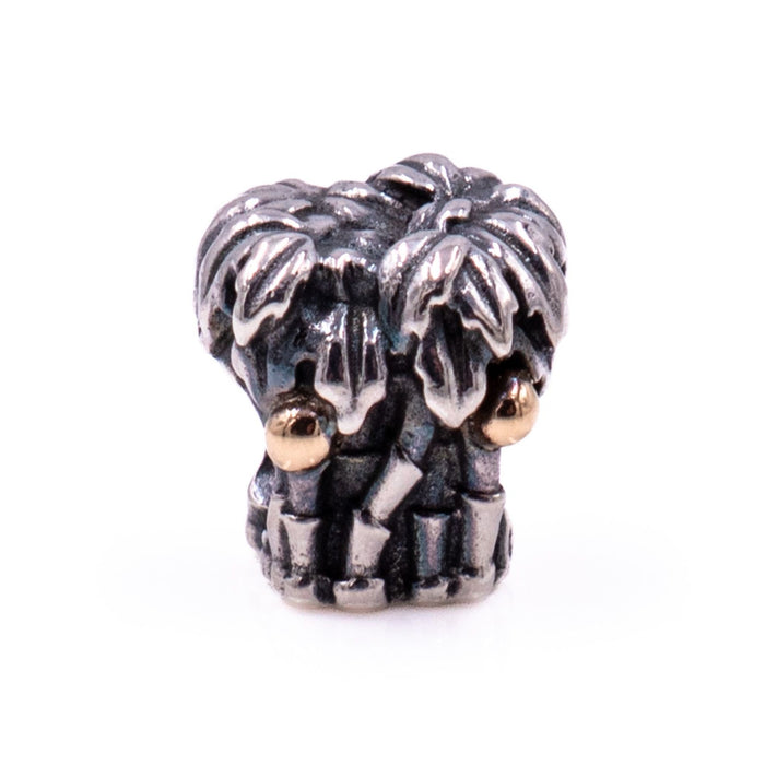 Pandora Retired Palm Tree Sterling Silver & 14K Gold Coconuts Charm