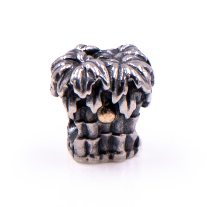 Pandora Retired Palm Tree Sterling Silver & 14K Gold Coconuts Charm