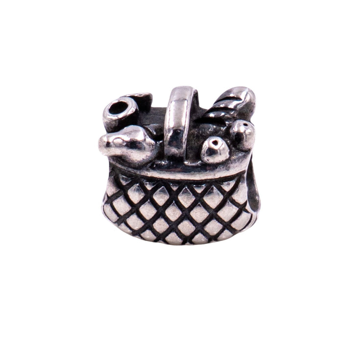 Pandora Retired Picnic Basket Sterling Silver Charm