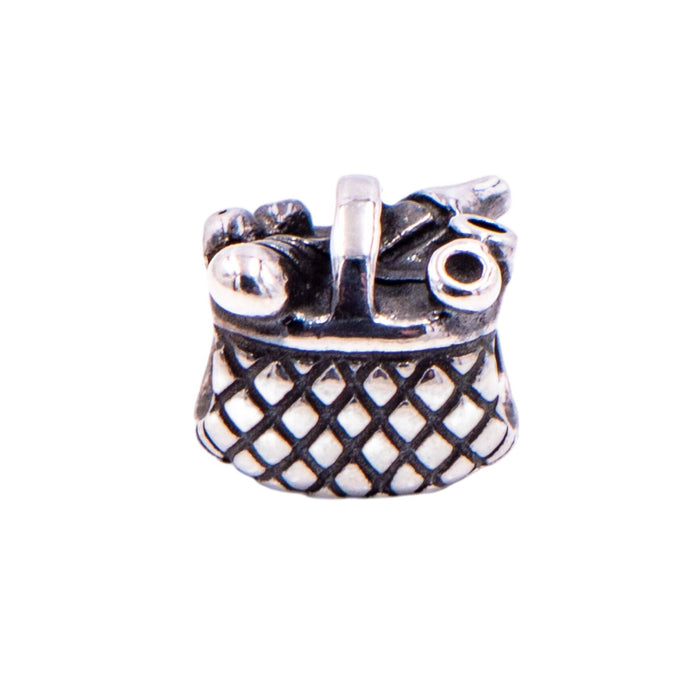 Pandora Retired Picnic Basket Sterling Silver Charm