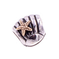Pandora Retired Seashell Sterling Silver 14K Gold Starfish Ocean Charm