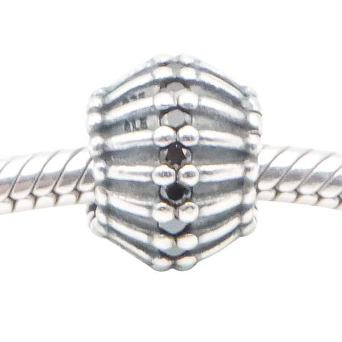 Pandora Retired Show Stopper Black CZ Sterling Silver Charm