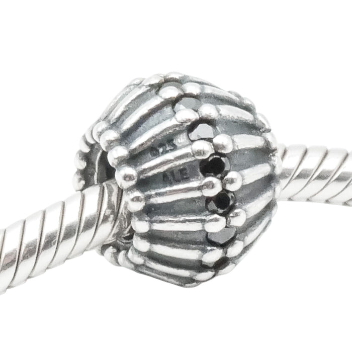 Pandora Retired Show Stopper Black CZ Sterling Silver Charm
