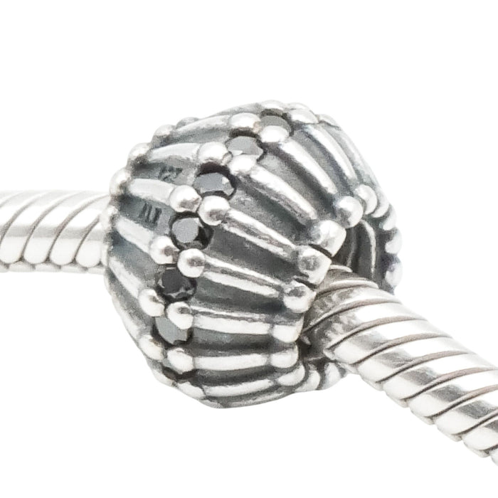 Pandora Retired Show Stopper Black CZ Sterling Silver Charm