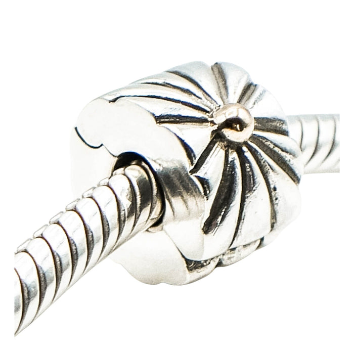 Pandora Retired Sunburst Clip Charm Sterling Silver with 14K Gold Accent