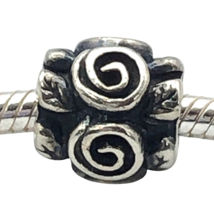 Pandora Rose Leaf Sterling Silver Charm Retired